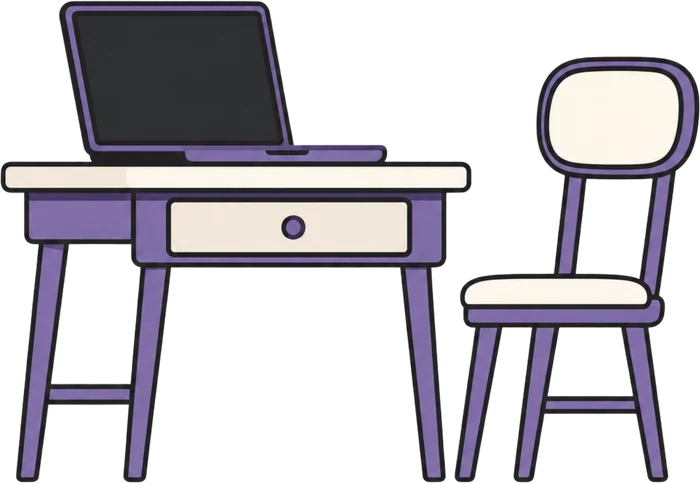 An unattended laptop on a desk